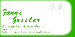 fanni gossler business card